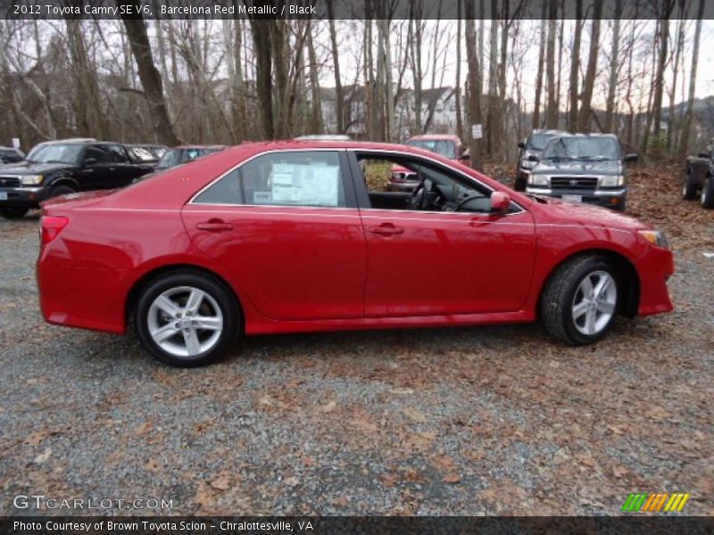 Barcelona Red Metallic / Black 2012 Toyota Camry SE V6