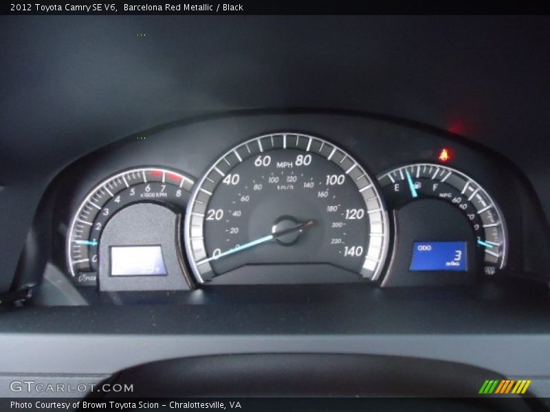 Barcelona Red Metallic / Black 2012 Toyota Camry SE V6