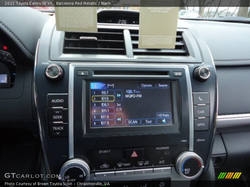 Barcelona Red Metallic / Black 2012 Toyota Camry SE V6