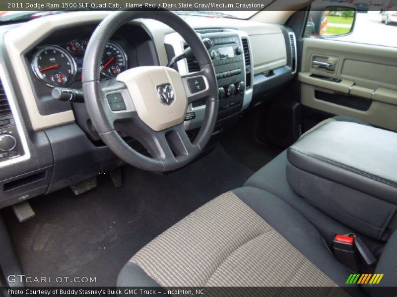 Flame Red / Dark Slate Gray/Medium Graystone 2011 Dodge Ram 1500 SLT Quad Cab