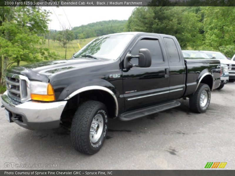 Black / Medium Parchment 2000 Ford F250 Super Duty XLT Extended Cab 4x4