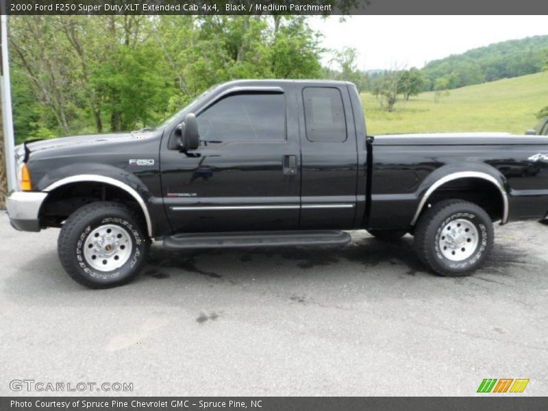 Black / Medium Parchment 2000 Ford F250 Super Duty XLT Extended Cab 4x4