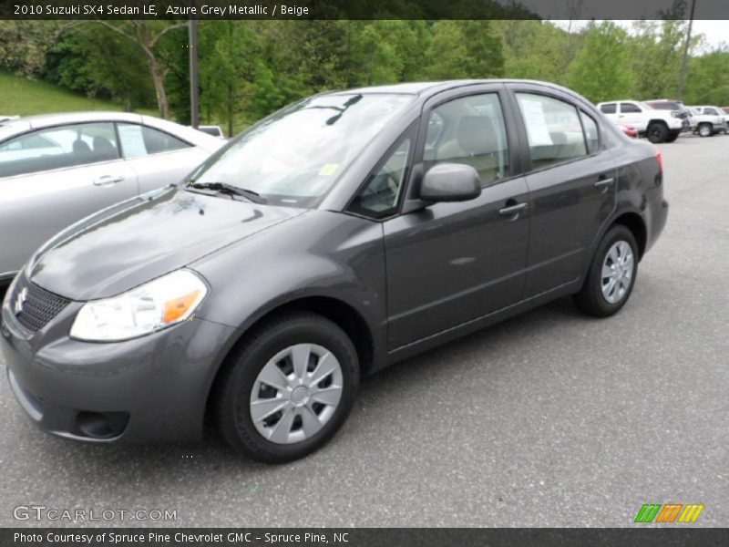 Azure Grey Metallic / Beige 2010 Suzuki SX4 Sedan LE