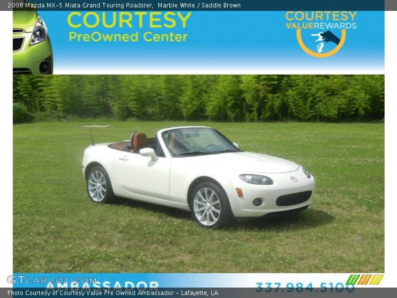 Marble White / Saddle Brown 2008 Mazda MX-5 Miata Grand Touring Roadster