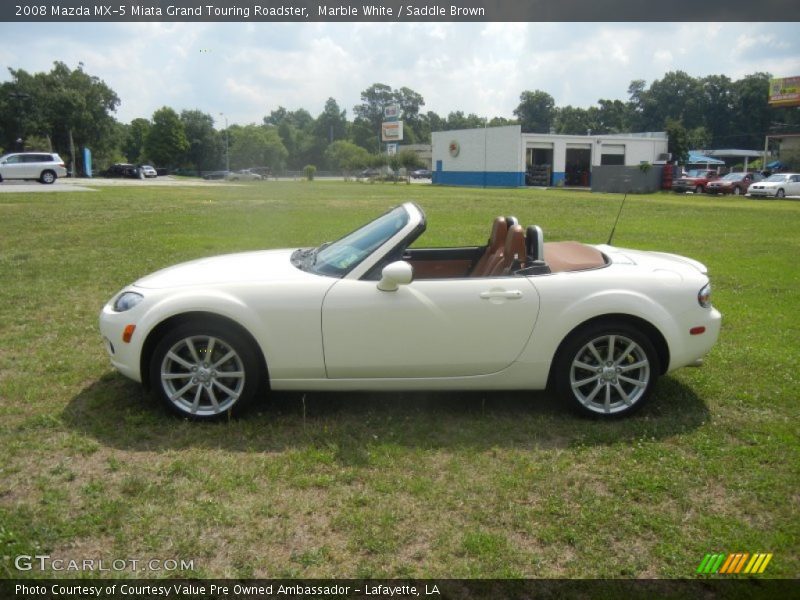 Marble White / Saddle Brown 2008 Mazda MX-5 Miata Grand Touring Roadster