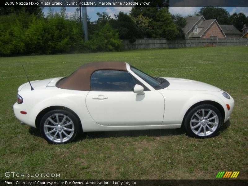 Marble White / Saddle Brown 2008 Mazda MX-5 Miata Grand Touring Roadster