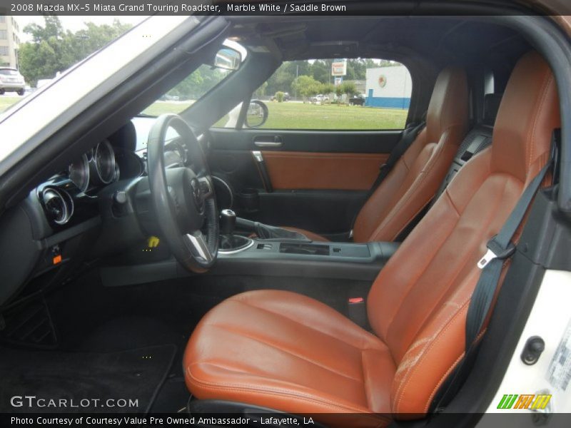 Marble White / Saddle Brown 2008 Mazda MX-5 Miata Grand Touring Roadster