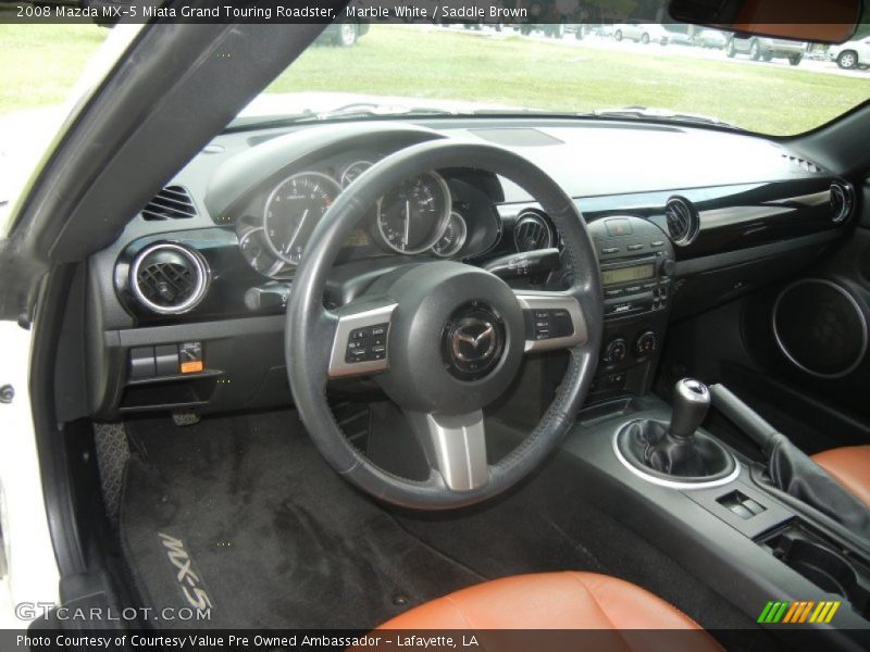 Marble White / Saddle Brown 2008 Mazda MX-5 Miata Grand Touring Roadster