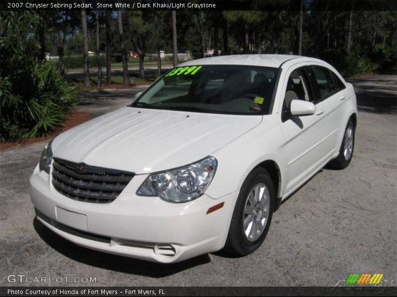 Stone White / Dark Khaki/Light Graystone 2007 Chrysler Sebring Sedan