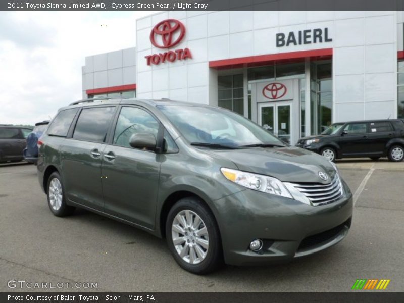 Cypress Green Pearl / Light Gray 2011 Toyota Sienna Limited AWD