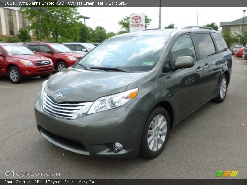 Cypress Green Pearl / Light Gray 2011 Toyota Sienna Limited AWD