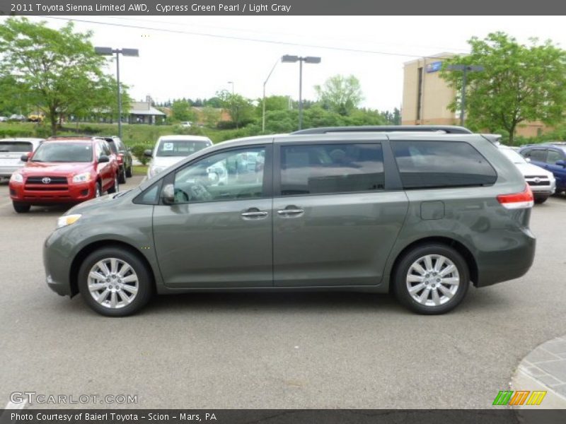 Cypress Green Pearl / Light Gray 2011 Toyota Sienna Limited AWD