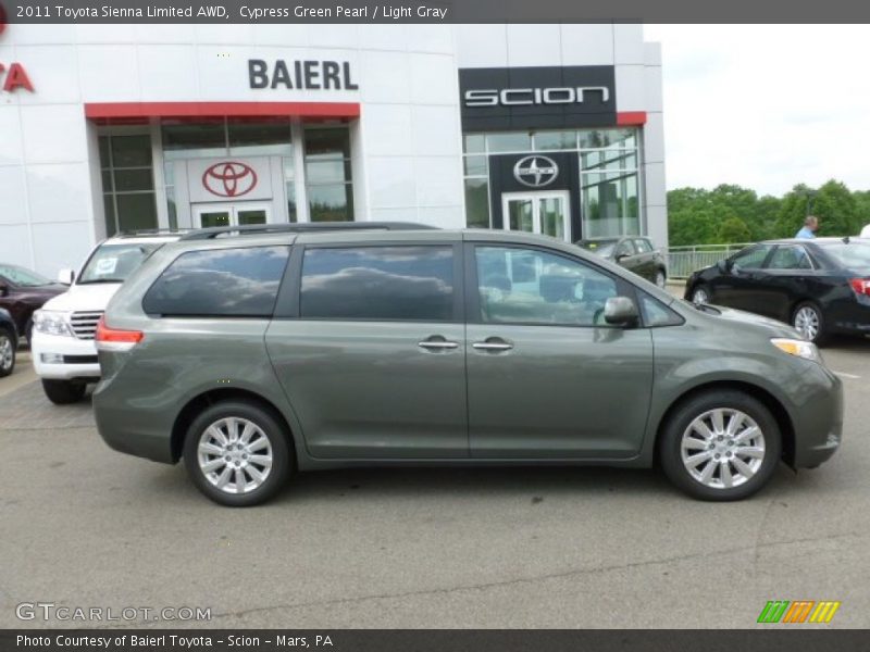 Cypress Green Pearl / Light Gray 2011 Toyota Sienna Limited AWD