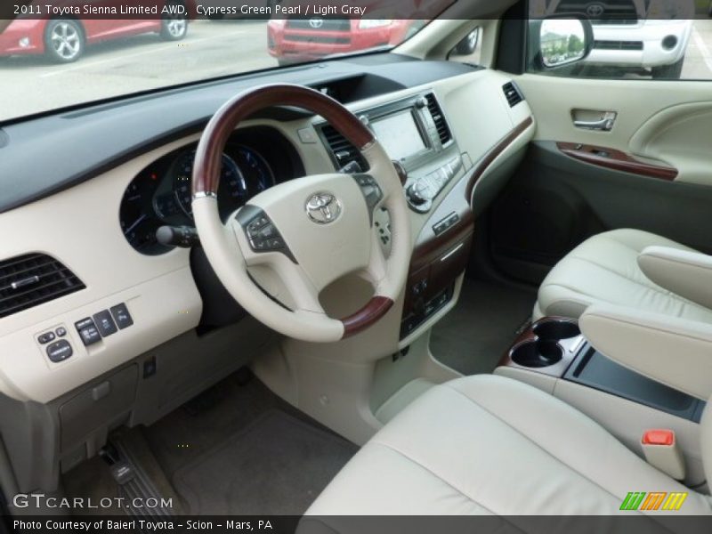 Cypress Green Pearl / Light Gray 2011 Toyota Sienna Limited AWD