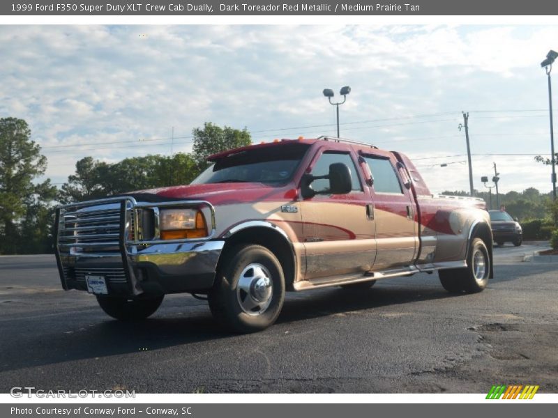 Dark Toreador Red Metallic / Medium Prairie Tan 1999 Ford F350 Super Duty XLT Crew Cab Dually
