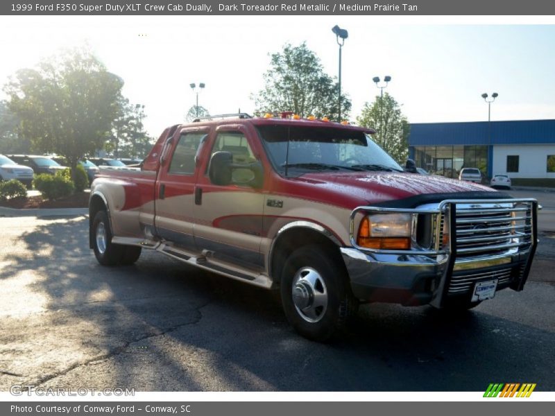 Dark Toreador Red Metallic / Medium Prairie Tan 1999 Ford F350 Super Duty XLT Crew Cab Dually