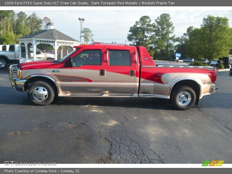 Dark Toreador Red Metallic / Medium Prairie Tan 1999 Ford F350 Super Duty XLT Crew Cab Dually