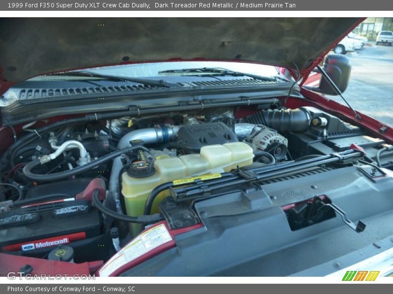 Dark Toreador Red Metallic / Medium Prairie Tan 1999 Ford F350 Super Duty XLT Crew Cab Dually