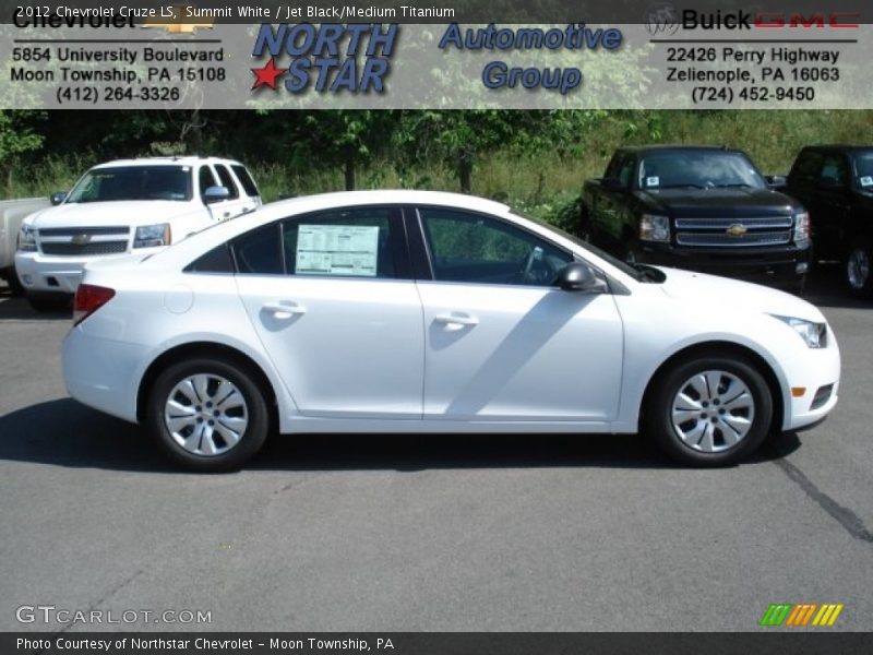 Summit White / Jet Black/Medium Titanium 2012 Chevrolet Cruze LS