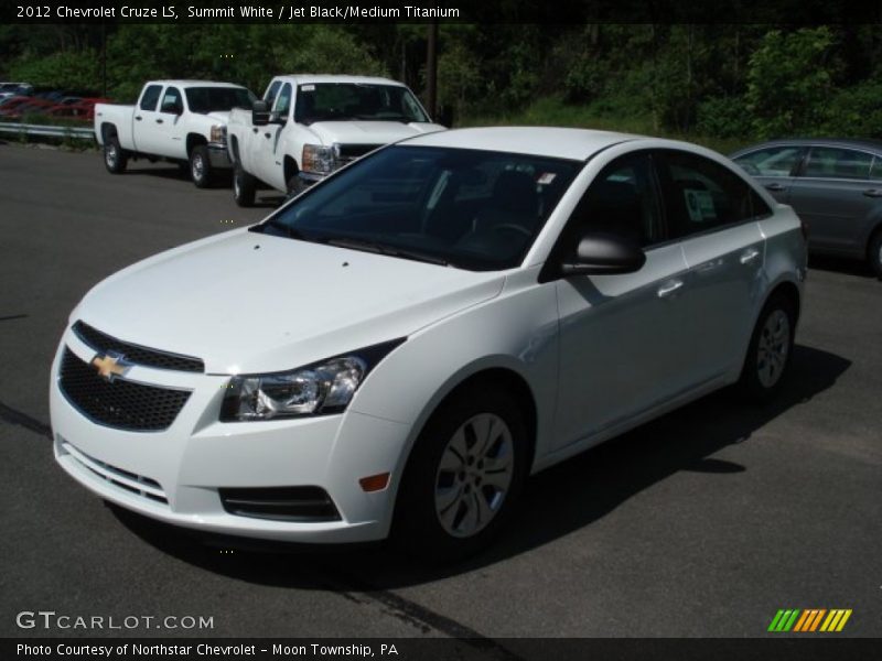 Summit White / Jet Black/Medium Titanium 2012 Chevrolet Cruze LS
