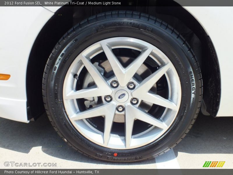 White Platinum Tri-Coat / Medium Light Stone 2012 Ford Fusion SEL