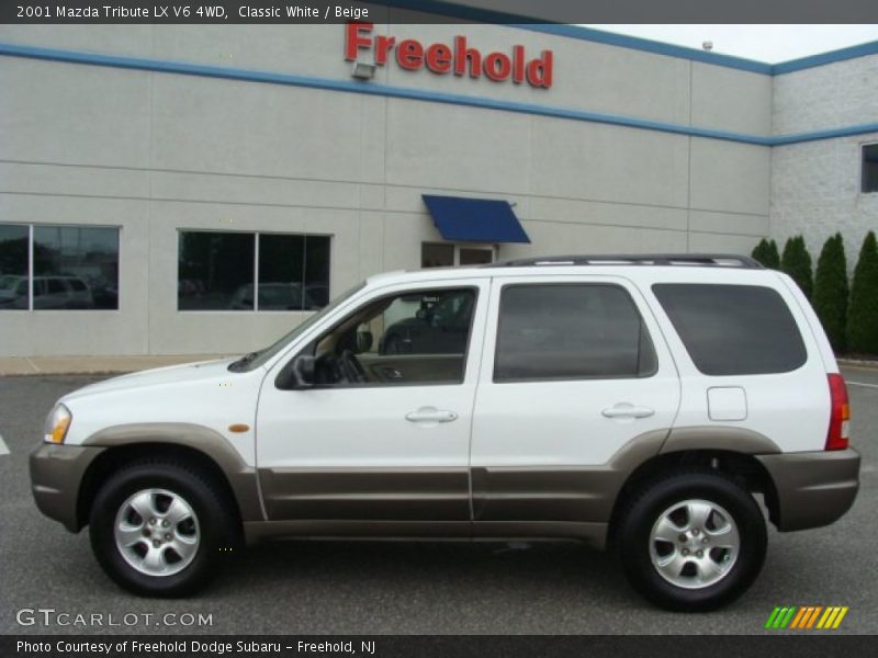 Classic White / Beige 2001 Mazda Tribute LX V6 4WD