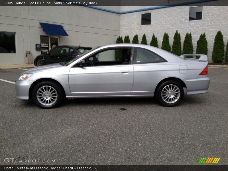 Satin Silver Metallic / Black 2005 Honda Civic LX Coupe