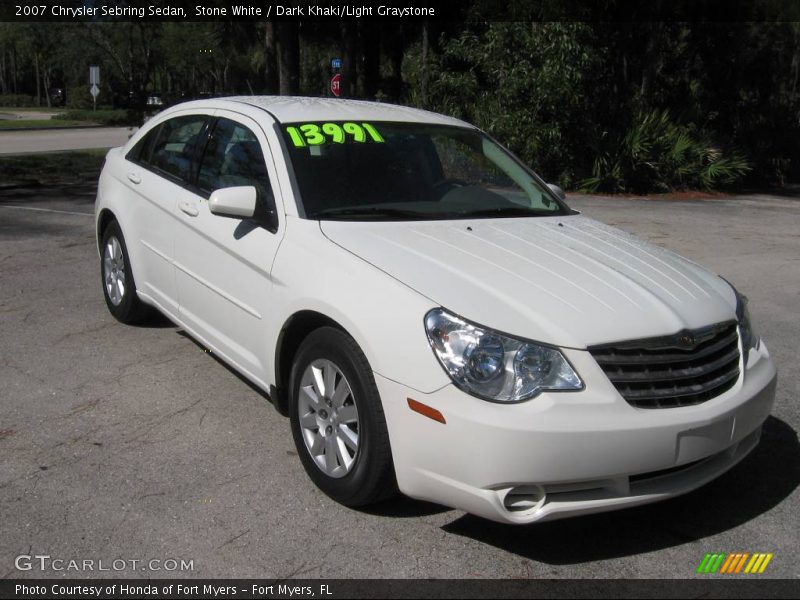 Stone White / Dark Khaki/Light Graystone 2007 Chrysler Sebring Sedan