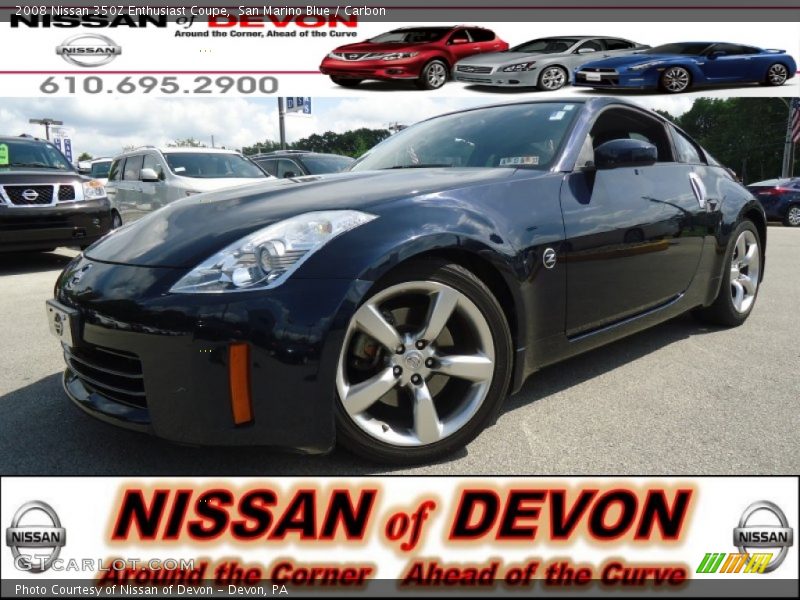 San Marino Blue / Carbon 2008 Nissan 350Z Enthusiast Coupe