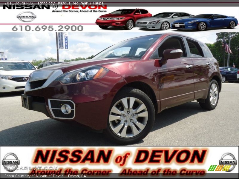 Basque Red Pearl / Taupe 2011 Acura RDX Technology