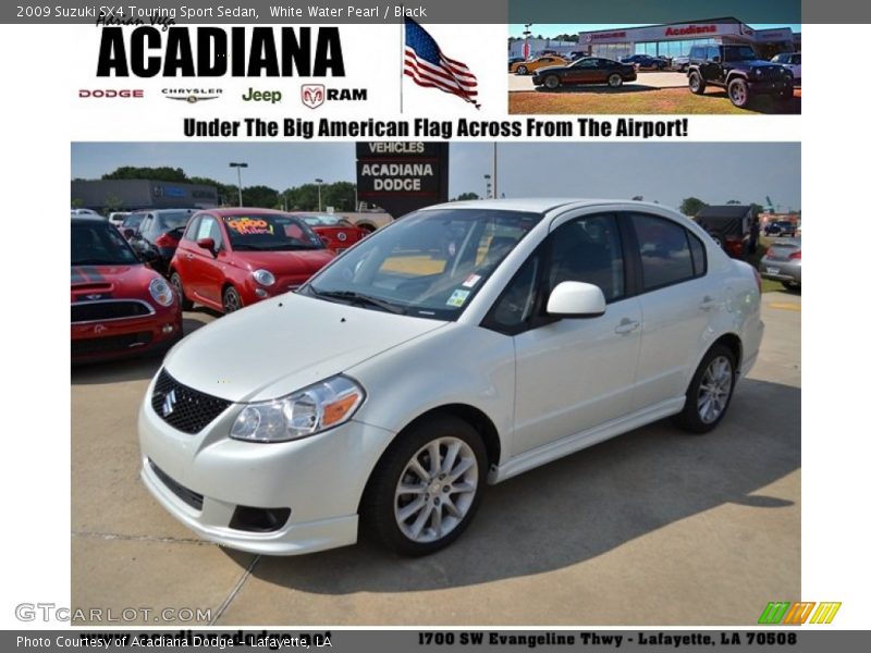 White Water Pearl / Black 2009 Suzuki SX4 Touring Sport Sedan