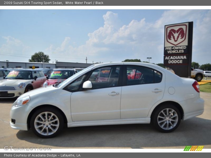 White Water Pearl / Black 2009 Suzuki SX4 Touring Sport Sedan