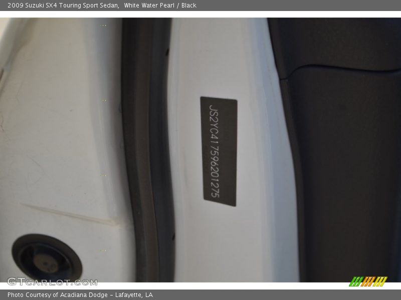 White Water Pearl / Black 2009 Suzuki SX4 Touring Sport Sedan