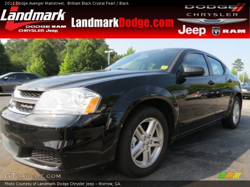 Brilliant Black Crystal Pearl / Black 2011 Dodge Avenger Mainstreet