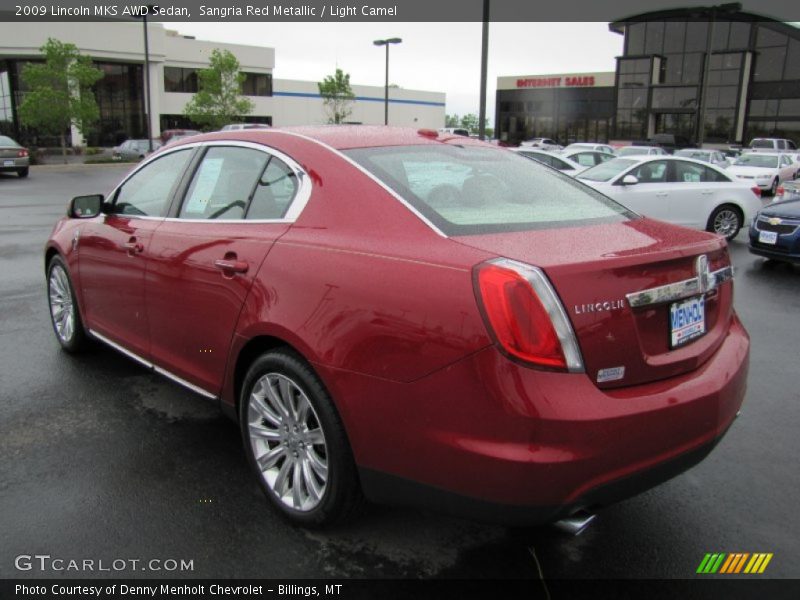 Sangria Red Metallic / Light Camel 2009 Lincoln MKS AWD Sedan