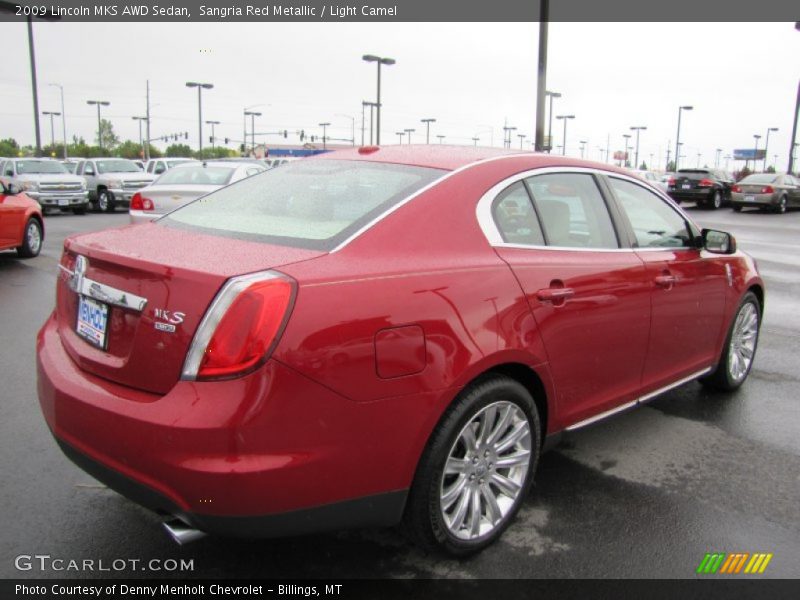 Sangria Red Metallic / Light Camel 2009 Lincoln MKS AWD Sedan
