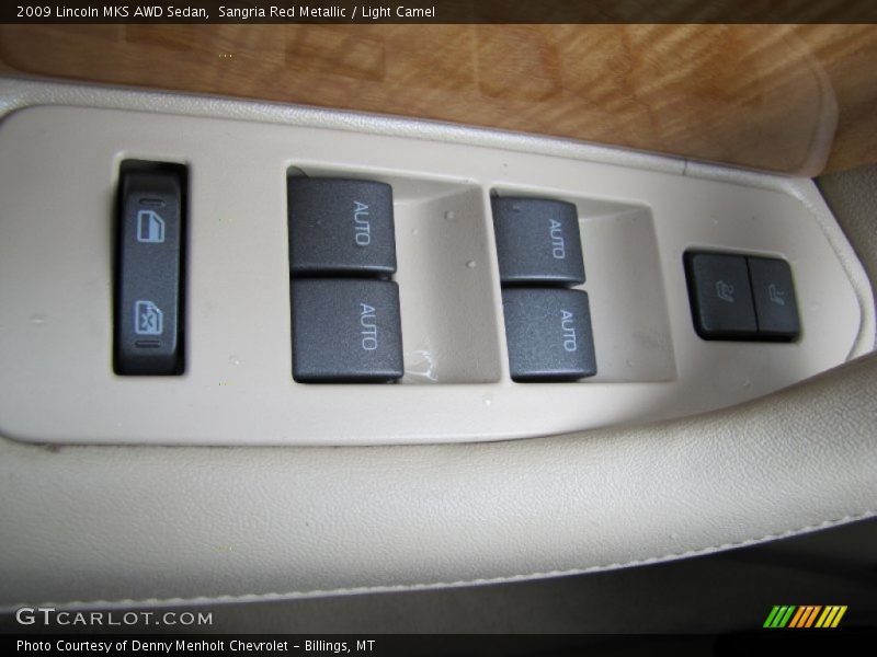 Sangria Red Metallic / Light Camel 2009 Lincoln MKS AWD Sedan