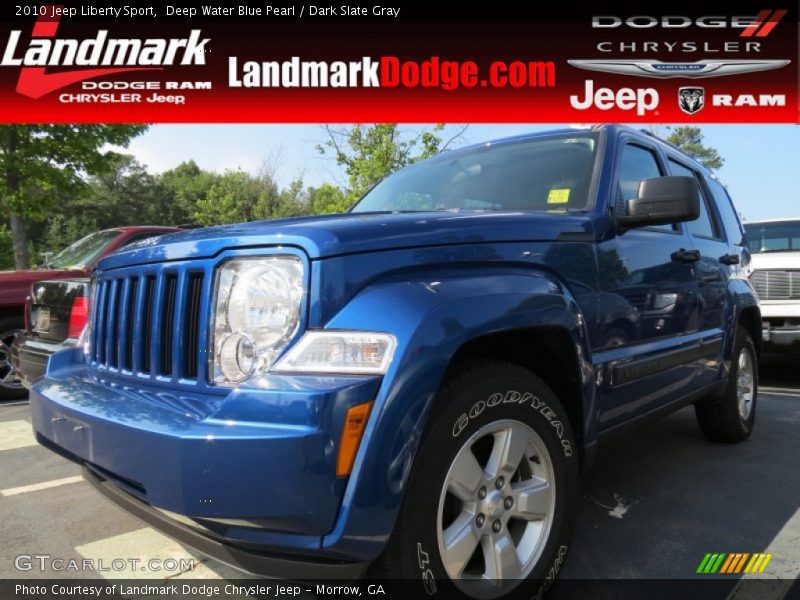 Deep Water Blue Pearl / Dark Slate Gray 2010 Jeep Liberty Sport