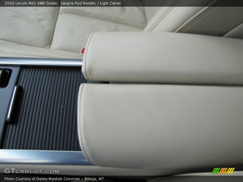 Sangria Red Metallic / Light Camel 2009 Lincoln MKS AWD Sedan