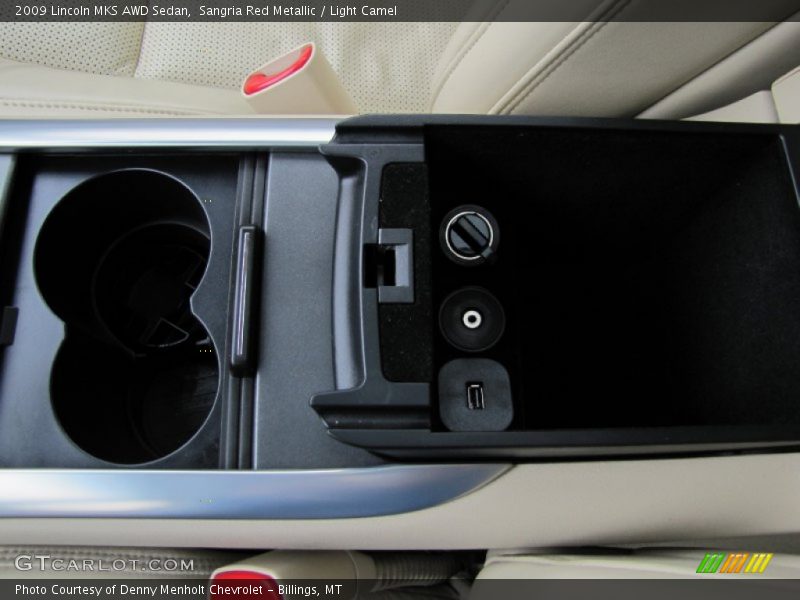 Sangria Red Metallic / Light Camel 2009 Lincoln MKS AWD Sedan