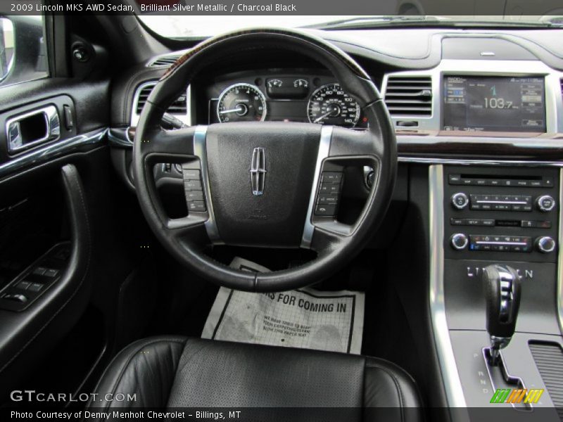 Brilliant Silver Metallic / Charcoal Black 2009 Lincoln MKS AWD Sedan