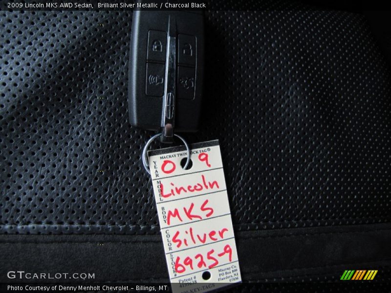 Brilliant Silver Metallic / Charcoal Black 2009 Lincoln MKS AWD Sedan