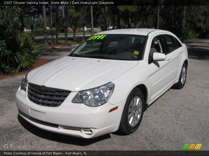 Stone White / Dark Khaki/Light Graystone 2007 Chrysler Sebring Sedan