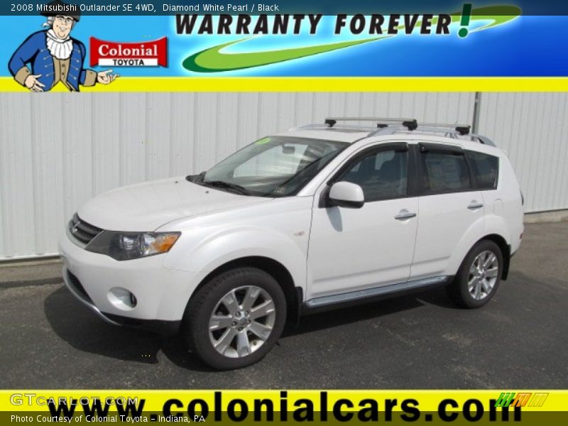Diamond White Pearl / Black 2008 Mitsubishi Outlander SE 4WD