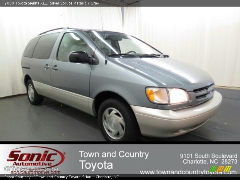 Silver Spruce Metallic / Gray 2000 Toyota Sienna XLE