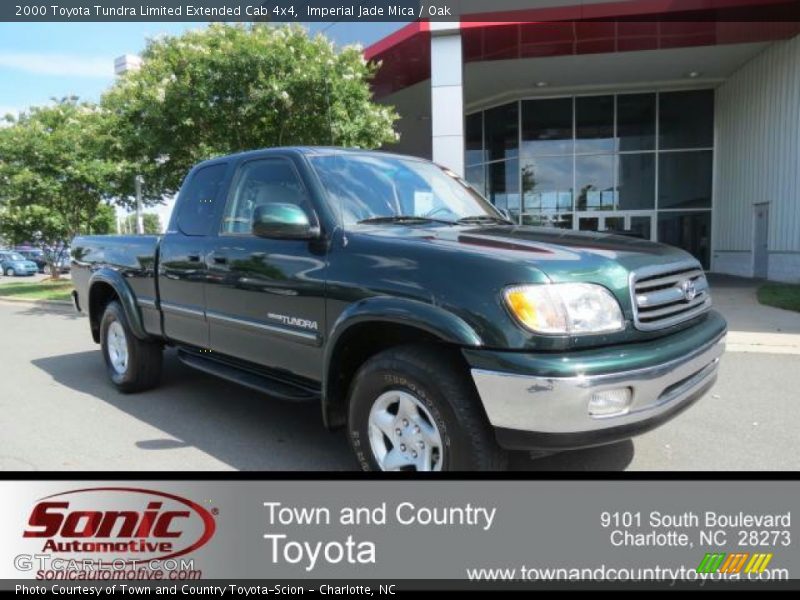 Imperial Jade Mica / Oak 2000 Toyota Tundra Limited Extended Cab 4x4