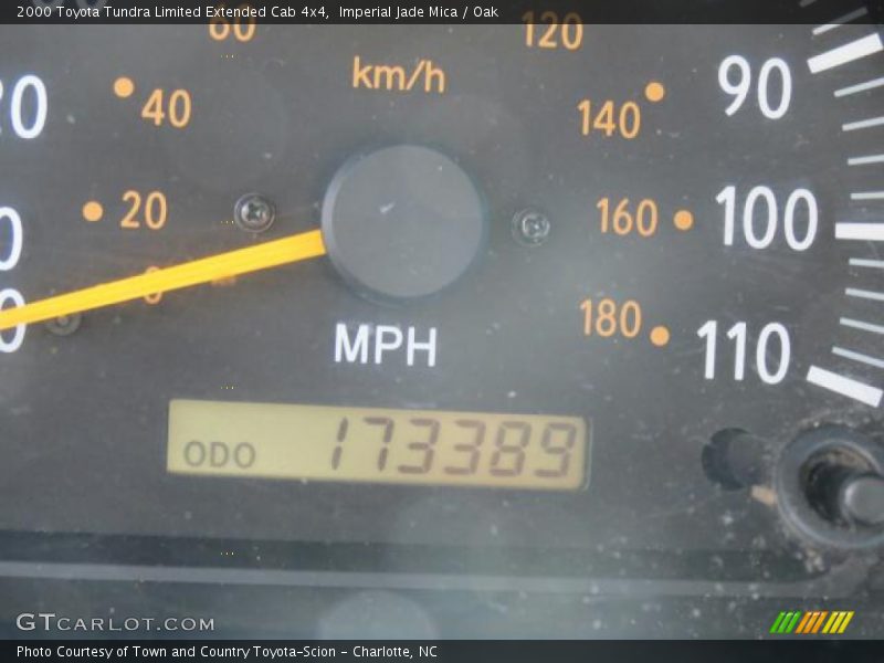 Imperial Jade Mica / Oak 2000 Toyota Tundra Limited Extended Cab 4x4