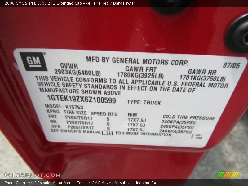 Fire Red / Dark Pewter 2006 GMC Sierra 1500 Z71 Extended Cab 4x4