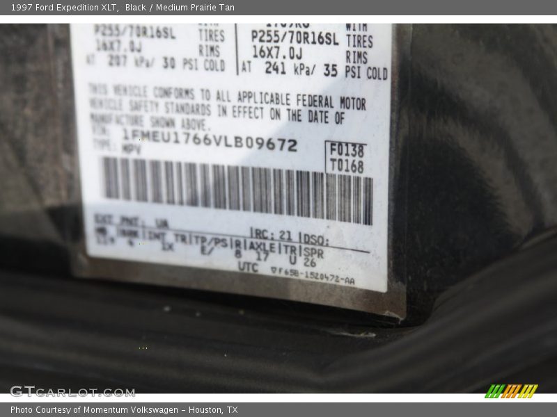 Black / Medium Prairie Tan 1997 Ford Expedition XLT