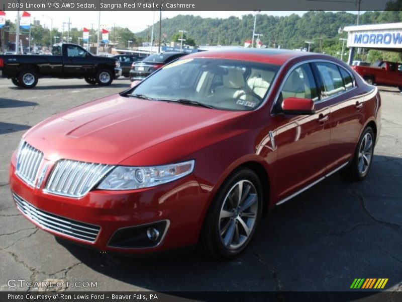 Sangria Red Metallic / Cashmere 2009 Lincoln MKS AWD Sedan